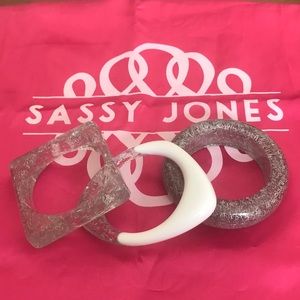 Sassy Jones Silver Vivian Bangles